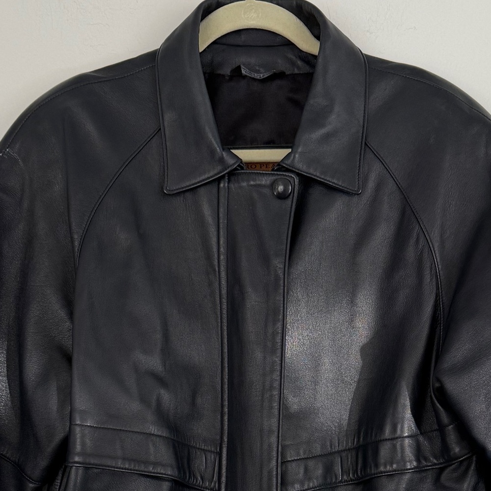 A Pro Peaux Montreal Vintage Men's and Women’s Black Leather Jacket